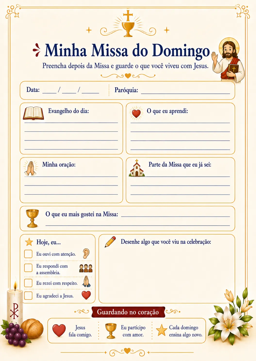 Minha caminhada até a Primeira Comunhão