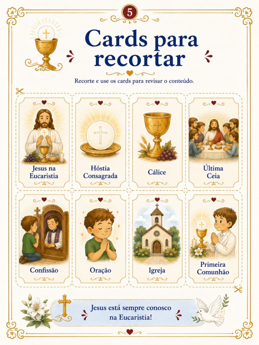 Atividade: Caça-palavras da Primeira Comunhão