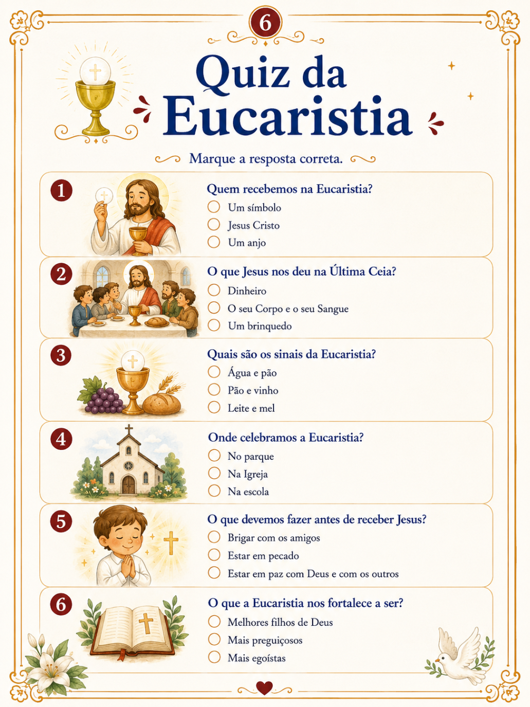 Jogo da Memória da Eucaristia