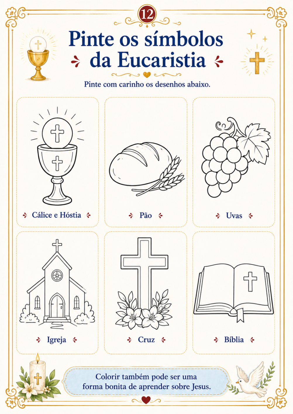 Atividade: Quiz da Primeira Comunhão (múltipla escolha)